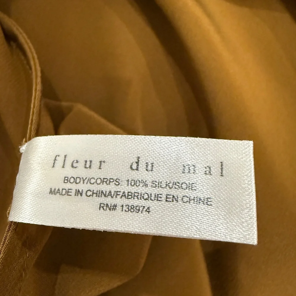 Fleur du Mal Satin Slip Midi Dress in Metallic Gold - Picture 6 of 6